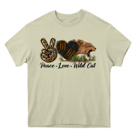Mossy Peace Love Wild Cat Head Heavy Core Tee - LillyAllenDesigns