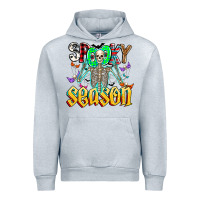 Heather Grey Spooky Season Urban Hoodie - CowhideDigitalArt
