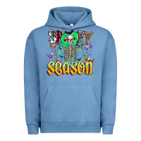 Pigment Pebble Blue Spooky Season Urban Hoodie - CowhideDigitalArt