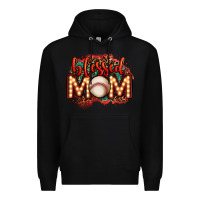 Black blessed baseball mom lightbulb letters Premium Hoodie - OliviaCreatesArt