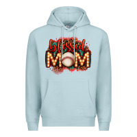 Blue Mist blessed baseball mom lightbulb letters Premium Hoodie - OliviaCreatesArt