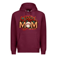 Burgundy blessed baseball mom lightbulb letters Premium Hoodie - OliviaCreatesArt