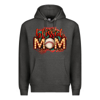 Charcoal Heather blessed baseball mom lightbulb letters Premium Hoodie - OliviaCreatesArt