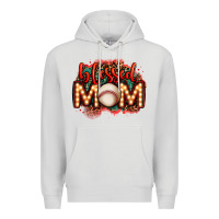 Dove Grey blessed baseball mom lightbulb letters Premium Hoodie - OliviaCreatesArt