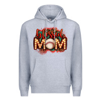 Heather Grey blessed baseball mom lightbulb letters Premium Hoodie - OliviaCreatesArt
