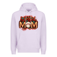 Lilac blessed baseball mom lightbulb letters Premium Hoodie - OliviaCreatesArt