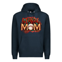 Navy blessed baseball mom lightbulb letters Premium Hoodie - OliviaCreatesArt