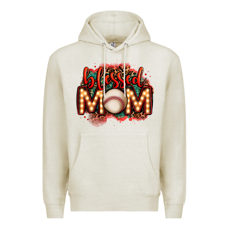 Blessed Baseball Mom Lightbulb Letters Premium Hoodie by OliviaCreatesArt | Teevron