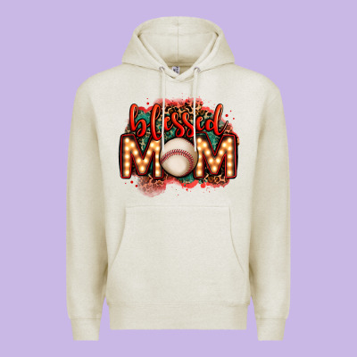 Blessed Baseball Mom Lightbulb Letters Premium Hoodie Designed By Oliviacreatesart