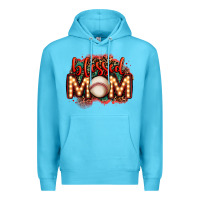Ocean Blue blessed baseball mom lightbulb letters Premium Hoodie - OliviaCreatesArt