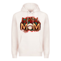 Pale Pink blessed baseball mom lightbulb letters Premium Hoodie - OliviaCreatesArt