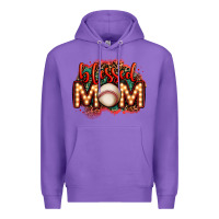 Purple blessed baseball mom lightbulb letters Premium Hoodie - OliviaCreatesArt