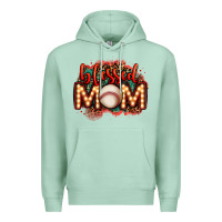 Seafoam blessed baseball mom lightbulb letters Premium Hoodie - OliviaCreatesArt
