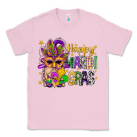 Bubblegum Pink Happy Mardi Gras With Gnome Classic Tee - BundleAndBundleShop