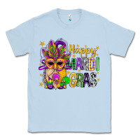 Dusty Blue Happy Mardi Gras With Gnome Classic Tee - BundleAndBundleShop