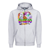 Heather Grey boo boo crew Zipper Hoodie - CowGirlArtShop