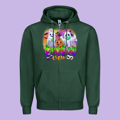 Boo Boo Crew Zipper Hoodie Designed By Cowgirlartshop