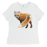 White Red Fox Ladies Tee - LillyAllenDesigns