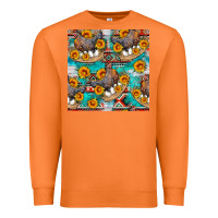 Carrot chicken with eggs and sunflowers seamles pattern Premium Sweatshirt - FaDigitalArtStudio