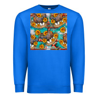 True Royal chicken with eggs and sunflowers seamles pattern Premium Sweatshirt - FaDigitalArtStudio