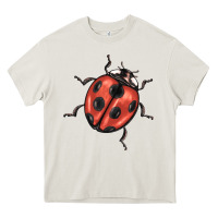 Cream ladybug Heavy Core Tee - BarkalooDesign