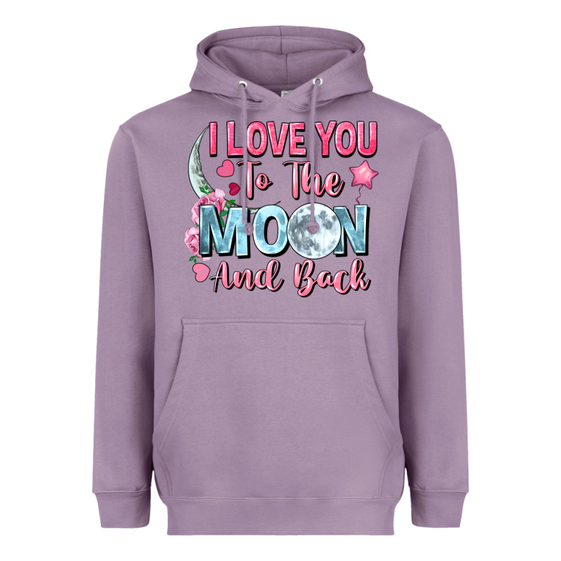 I Love You To The Moon And Back Valentine's Day Heavyweight Hoodie by FaDigitalArtStudio | Teevron