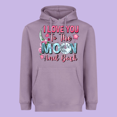 I Love You To The Moon And Back Valentine's Day Heavyweight Hoodie Designed By Fadigitalartstudio