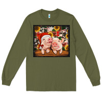 Army Green Christmas pigs tumbler Long Sleeve Tee - Jasminsmagicworld