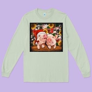 Christmas Pigs Tumbler Long Sleeve Tee Designed By Jasminsmagicworld