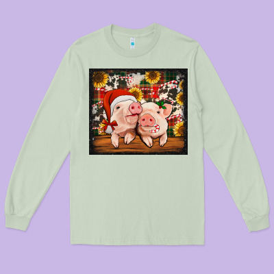 Christmas Pigs Tumbler Long Sleeve Tee Designed By Jasminsmagicworld