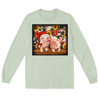 Matcha Christmas pigs tumbler Long Sleeve Tee - Jasminsmagicworld