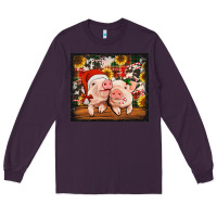 Plum Christmas pigs tumbler Long Sleeve Tee - Jasminsmagicworld