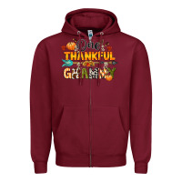 Burgundy one thankful grammy Zipper Hoodie - CowGirlArtShop