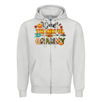 Dove Grey one thankful grammy Zipper Hoodie - CowGirlArtShop