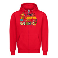 Red one thankful grammy Zipper Hoodie - CowGirlArtShop