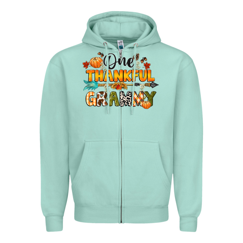 One Thankful Grammy Zipper Hoodie by CowGirlArtShop | Teevron