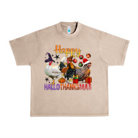 French Oak Happy Hallothanksmas Chick Urban Heavy Tee - BundleAndBundleShop