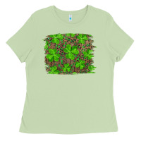 Matcha st patrick's day shamrock and leopard distressed Ladies Tee - RanaPortraitStore