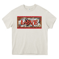 Cream love ladybug    license plate template Heavy Core Tee - BarkalooDesign