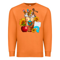 Carrot teacher cold drink frappe with sunflowers Premium Sweatshirt - FaDigitalArtStudio
