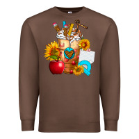 Chestnut teacher cold drink frappe with sunflowers Premium Sweatshirt - FaDigitalArtStudio
