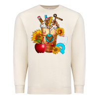 Sandshell teacher cold drink frappe with sunflowers Premium Sweatshirt - FaDigitalArtStudio