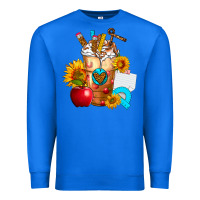 True Royal teacher cold drink frappe with sunflowers Premium Sweatshirt - FaDigitalArtStudio