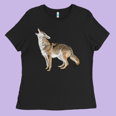 Howling Coyote Ladies Tee Designed By Lillyallendesigns