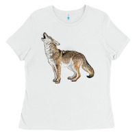 White Howling Coyote Ladies Tee - LillyAllenDesigns