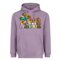 Lavender Easter Day He is alive with cross Heavyweight Hoodie - OliviaCreatesArt