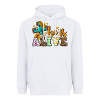 White Easter Day He is alive with cross Heavyweight Hoodie - OliviaCreatesArt