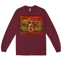 Burgundy western christmas cow tumbler Long Sleeve Tee - Jasminsmagicworld