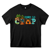 Black born to camp with guitar Heavy Core Tee - AdoDesignShop