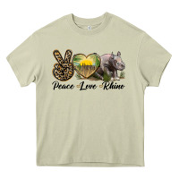 Mossy peace love rhino Heavy Core Tee - LillyAllenDesigns